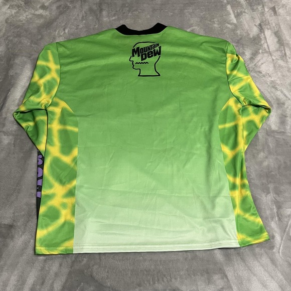 Brain Dead Shirt Mens Large Long Sleeve Psycho Disc Jam Mountain Dew Jersey - Picture 3 of 9